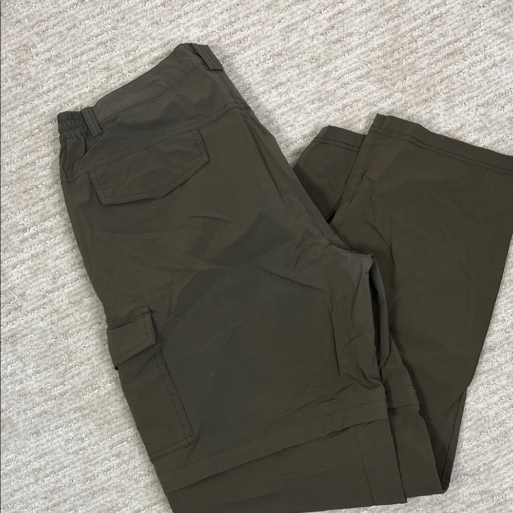 Unitop Women’s XXL Convertible Zip-Off Hiking Cargo Pants Olive Quick Dry - Picture 3 of 4
